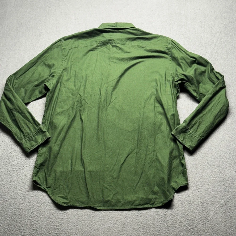 Banana Republic Mens Large Green Cotton Classic Long Sleeve Button Down Shirt L